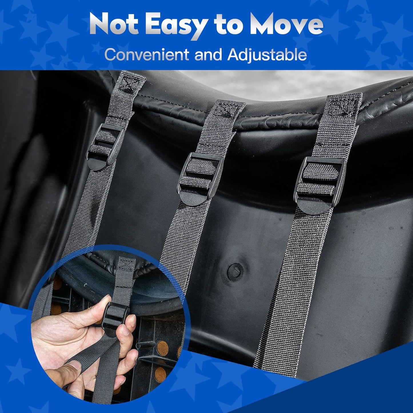 NOKINS Golf Cart Diamond Seat Covers Kit, Fit for EZGO TXT 1994-2013/EZGO RXV OEM Standard Front Seat Cushion, Golf Cart Vinyl Seat Cover, No Nails Required (Oyster Gray and Black)