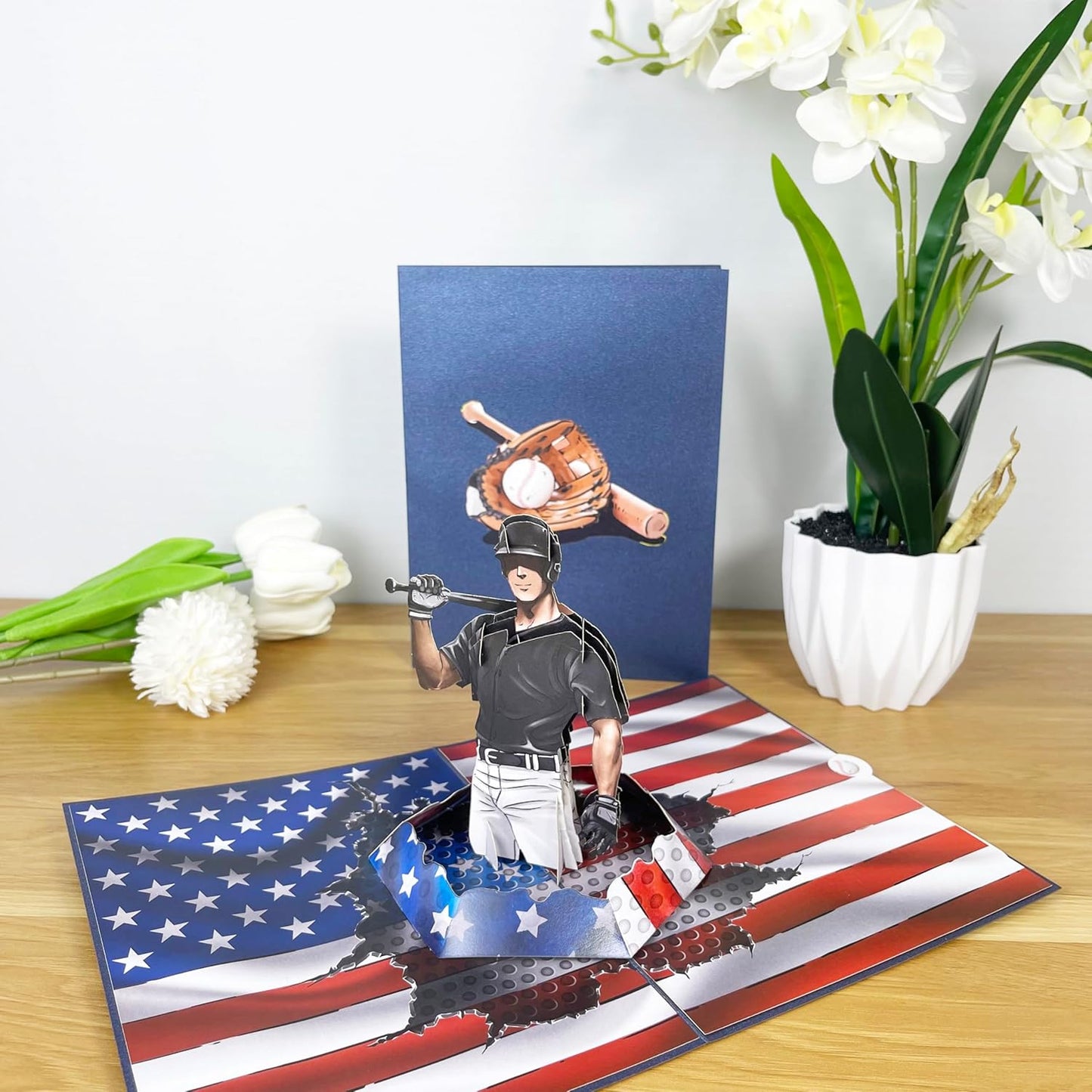 3D Popup Card of Baseball Player, Paper Art & Handicraft, Greeting Card, Birthday, Anniversary, Christmas, Father Day Card, Handmade Gift For Him, Men, Dad, Son, Boyfriend, Husband