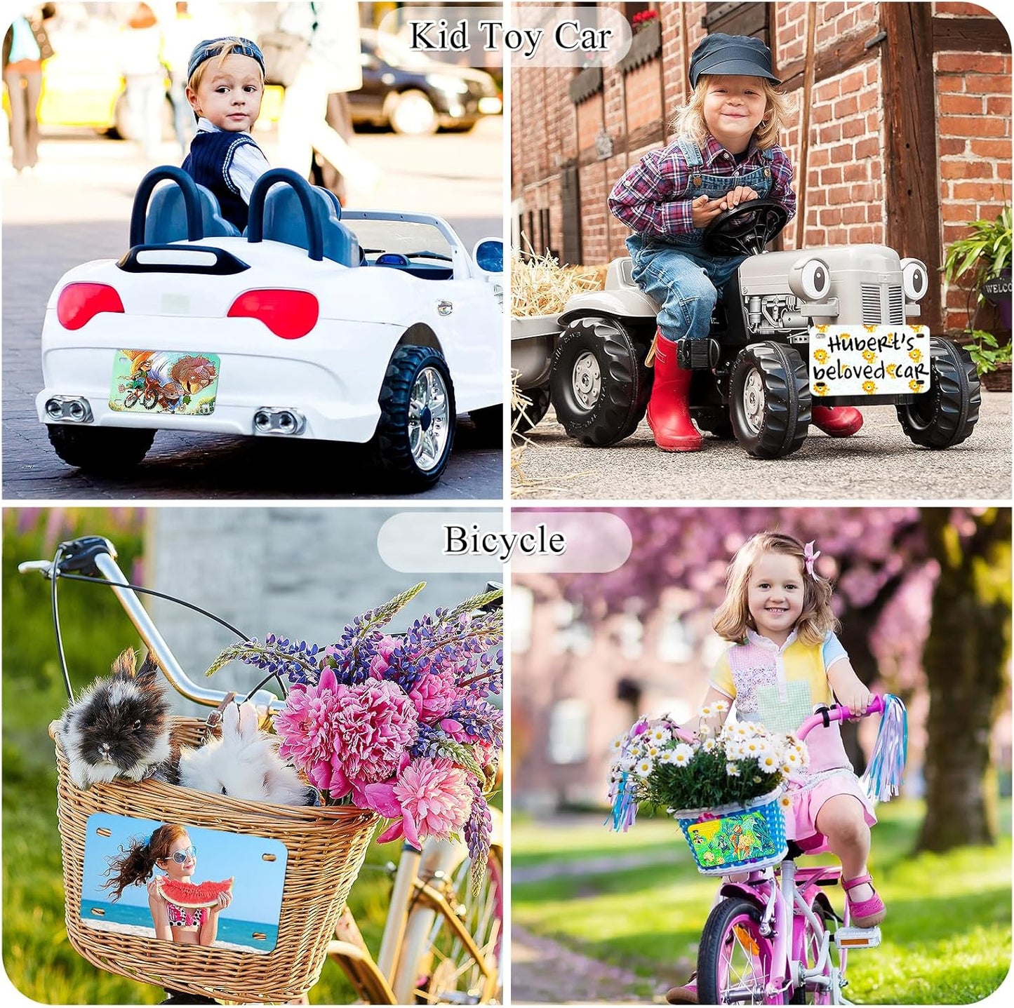 6"x3"10 Pcs Sublimation License Plate Blanks, Metal Aluminum Mini Heat Thermal Transfer Sheet DIY Picture, Custom License Plate Tag for Kids Toy Car, Bike (White)