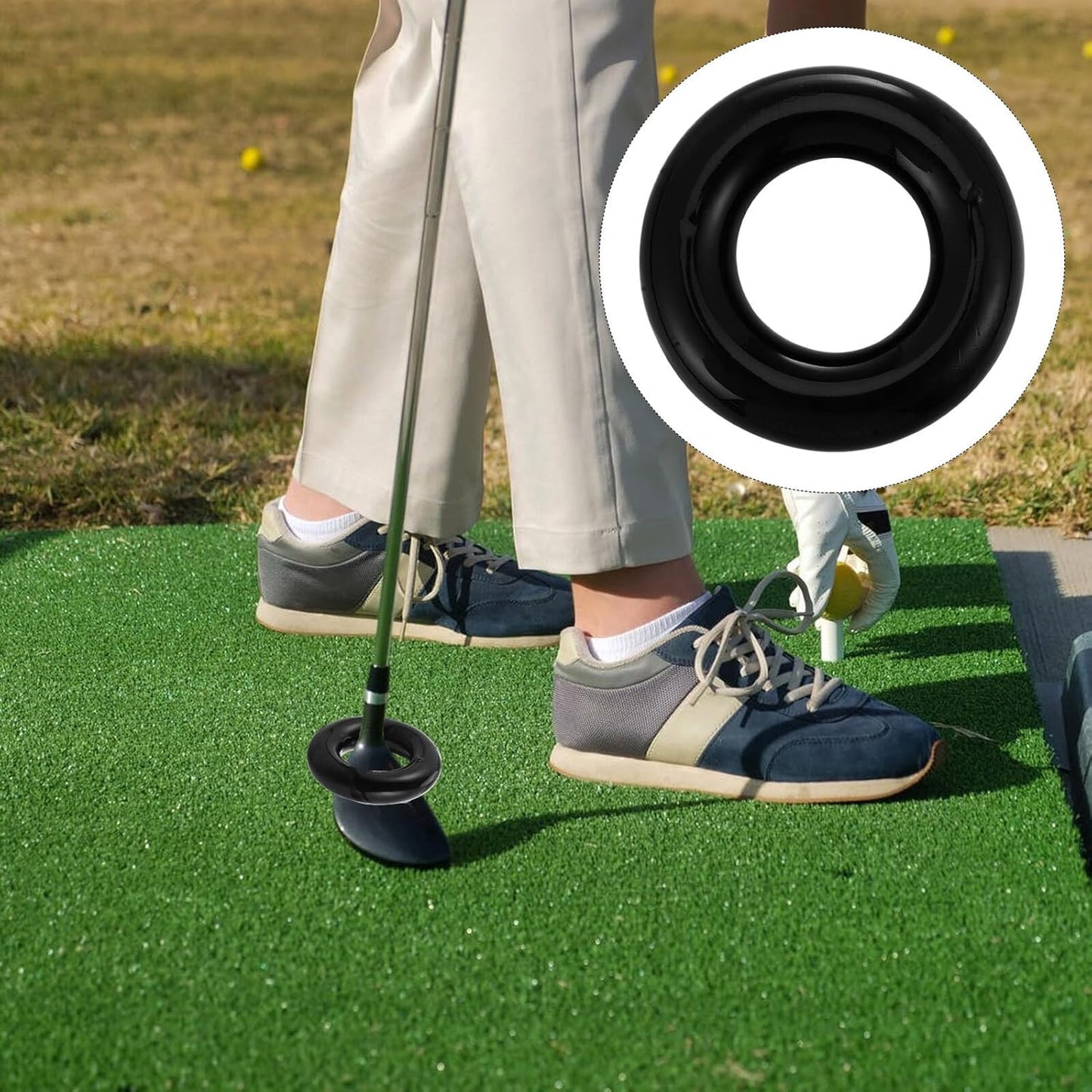 Healifty Weighted Swing Weight Ring Golf Training Aid for Muscle Warm-up and Swing Practice Construction with Protective Coating Portable Golfing Exercise Tool for Skill Improvement