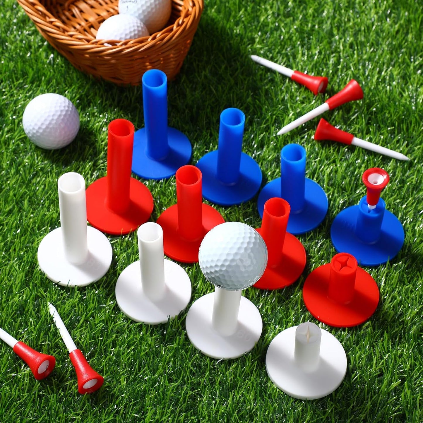12 Pieces Golf Range Tees Set Rubber Golf Tees for Mats Driving Range 6 Pieces for Practice Mat Mixed Size