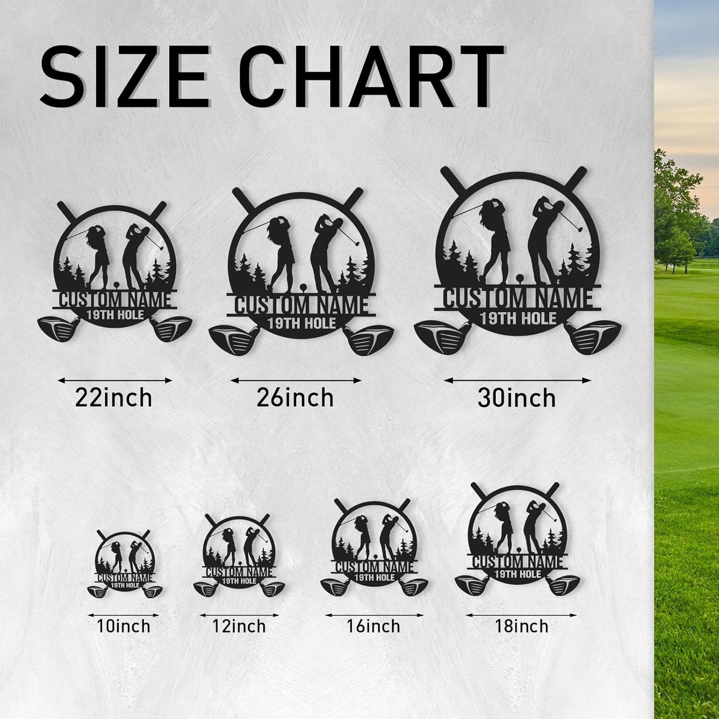 Personalized Golf Wall Art, Vintage Golf Wall Decor, Custom Signs Outdoor Metal, Metal Name Sign, Sports Theme Home Decor for Man Cave Office Garage Bar, Couple Golfer Gifts Color05