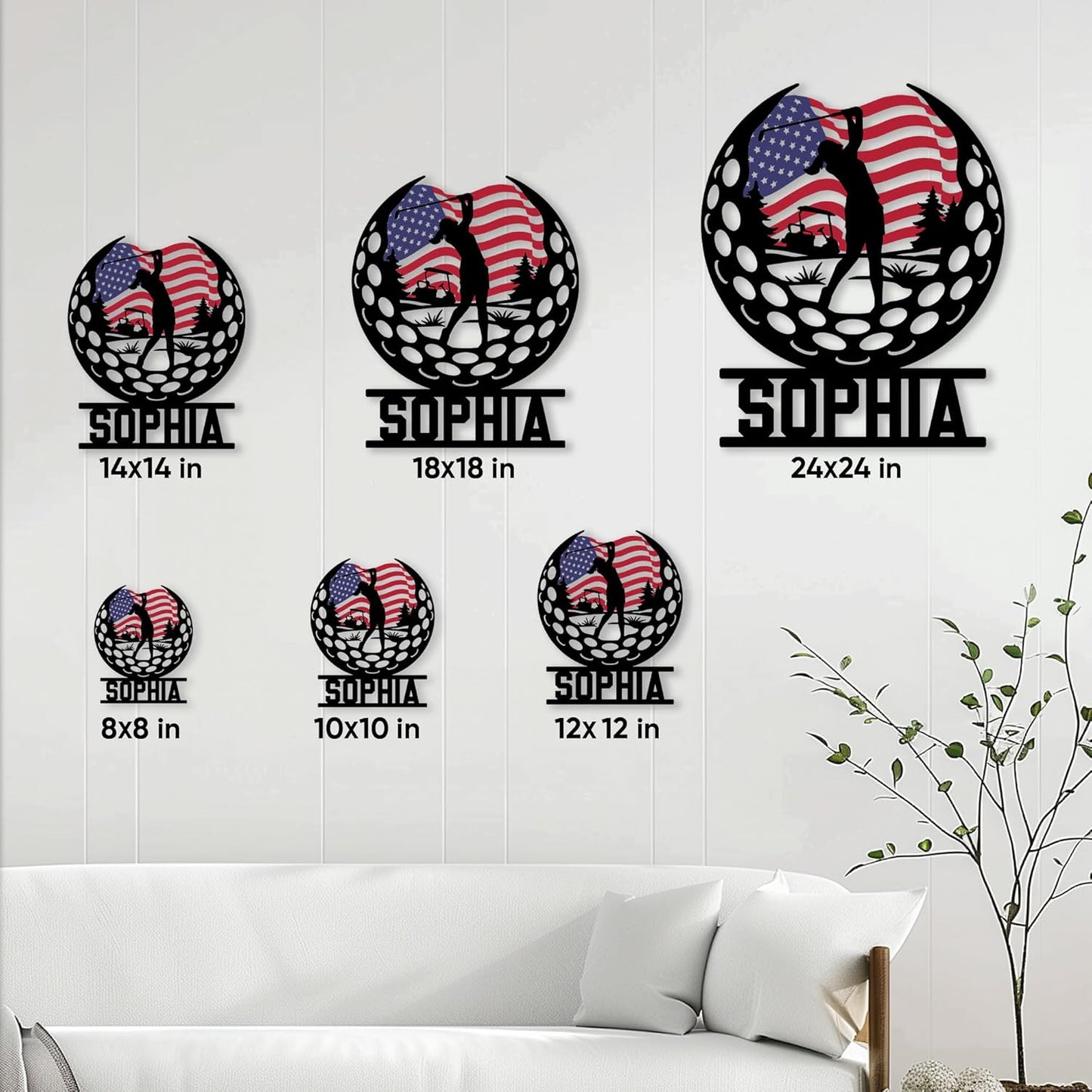 Personalized Golf Metal Sign – Custom Name Wall Decor for Clubhouse, Home, or Office – Great Gifts for Golfer, Dad, Mom, Son, Daughter, or Coach on Birthday or Special Occasion