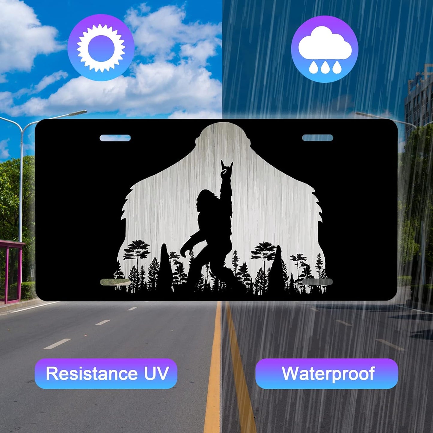 License Plate,Big Foot License Plates Decorative Car Front,Metal Car Plate,License Plate,Vanity Tag,Aluminum Noverlty License Plate for Men/Women/Boy/Girls Car 6×12 Inch