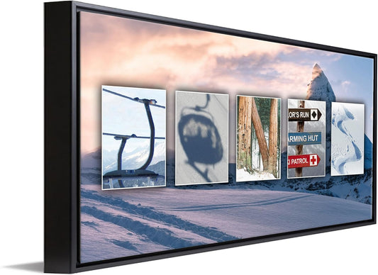 Personal-Prints SNOWBOARDING Personalized Name Art Gift | Customized for the Snowboard Instructor, Avid Boarder, or Team | Unique Photo Canvas Wall Art Décor (16"x32" Float Framed Canvas)