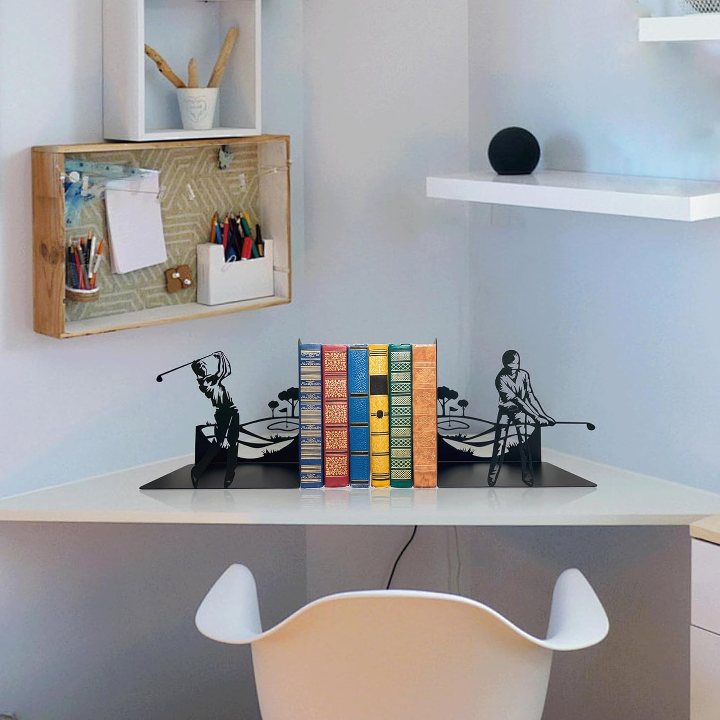Golf Decorative Bookends – Golf Home Decor and Office Décor - Great Gift Idea for Golf Lovers