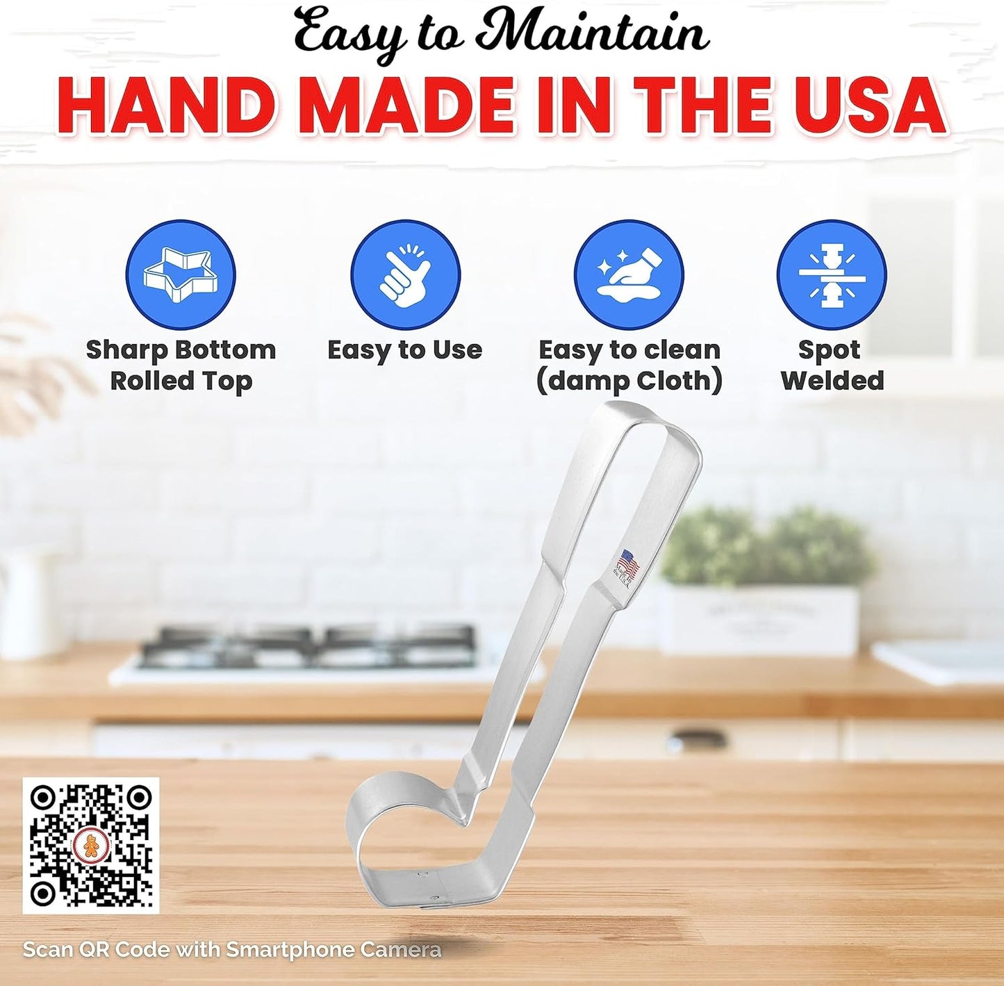 Golf Club Cookie Cutter 4 Inch in B1407 - Made in the USA - Foose Cookie Cutters Tin Plated Steel Golf Club Cookie Mold