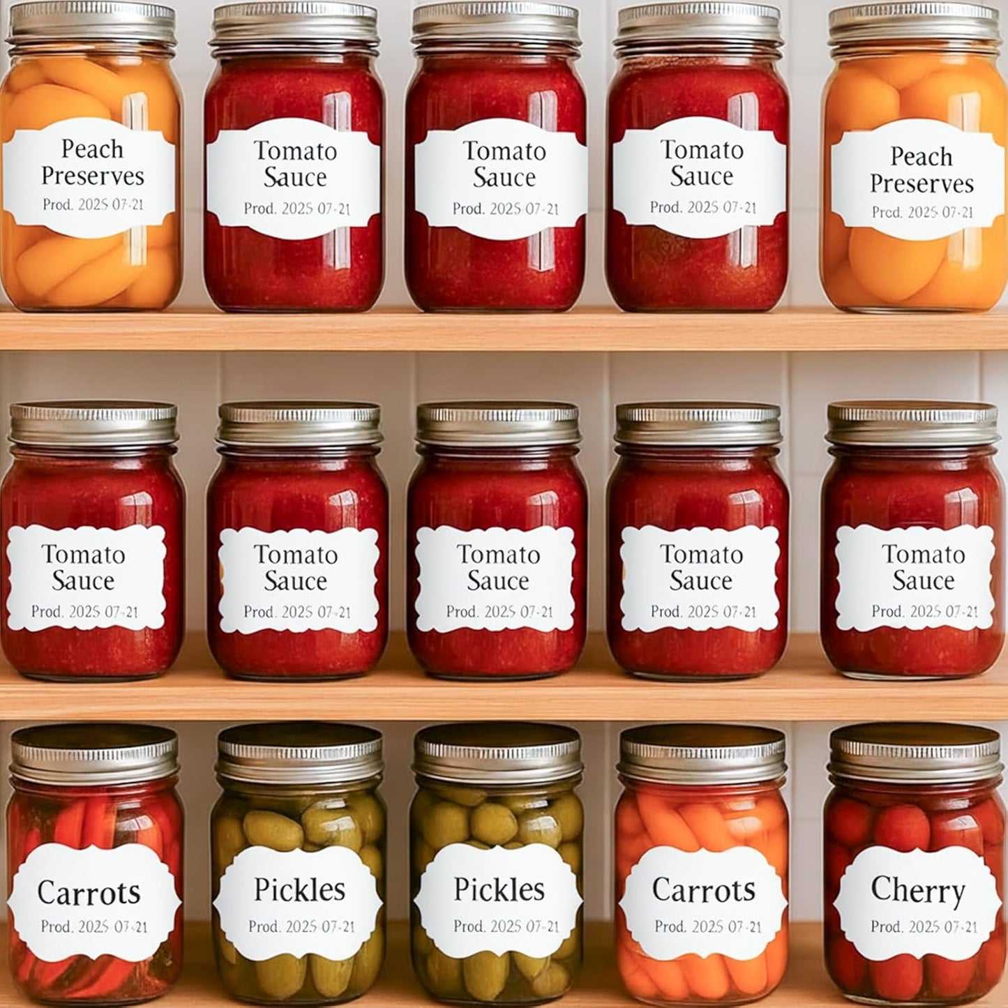 SallyFashion 200PC Label Stickers, 3x2 Inch Canning Labels for Mason Jars, All-Purpose Self-Adhesive Handmade Stickers for Bottles, Canning Supplies, Present Tags(White)