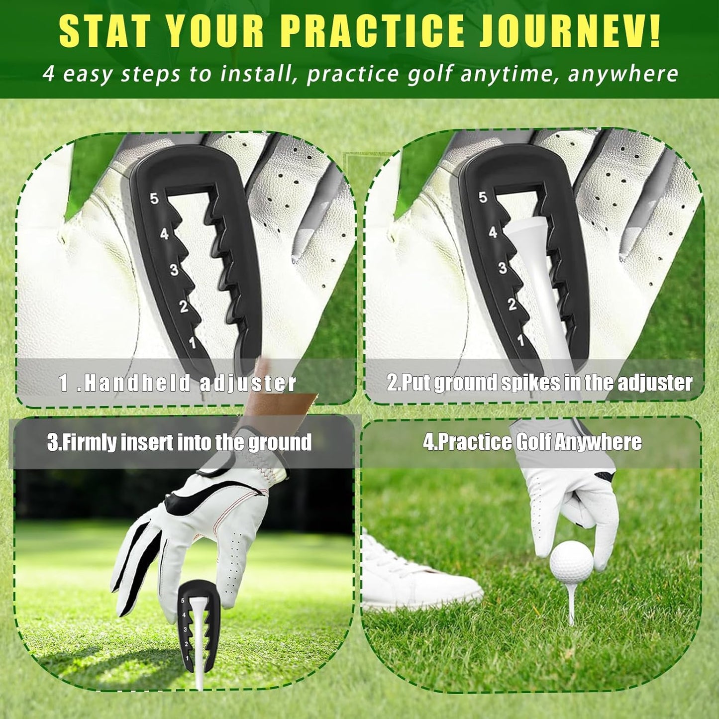 Golf Tee Height Tool, 1PCS Adjustable Golf Tee Height Tool, Height Adjuster for Outdoor Golf Training Aid, Measuring Device Lightweight Swing Training Aid for Consistent and Precise Shots