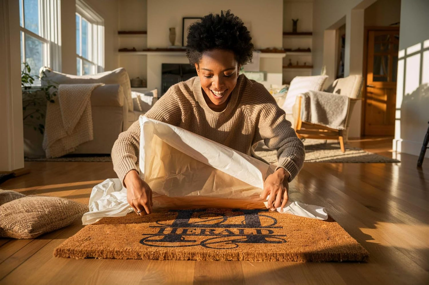 MRC Wood Products Personalized Split Monogram 16" x 24" Custom Doormat Door Mat for Front Door (16" x 24")