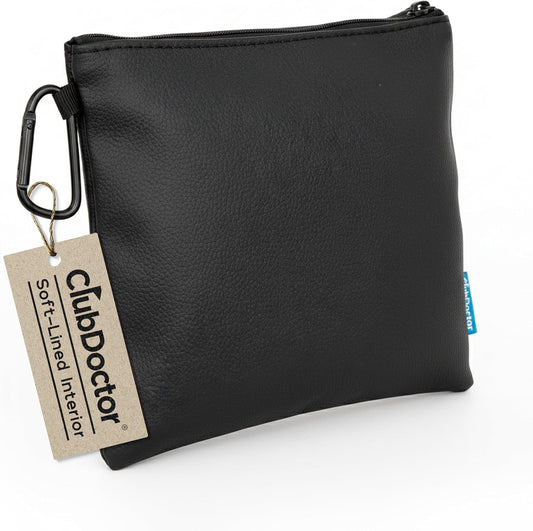 Club Doctor - Golf Valuables Pouch – Premium Zippered Golf Accessories Bag with Metal Carabiner, Compact & Durable Organizer for Tees, Balls, Divot Tools, and Valuables