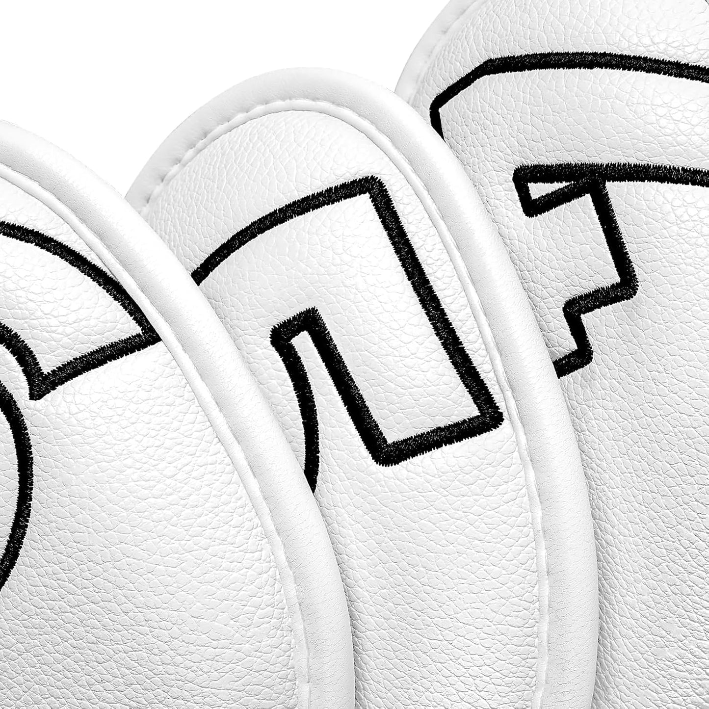 Craftsman Golf 10pcs Red No. on Both Sides Magnetic Closure Classic Black Leather Iron Headcover Covers Set Travel Cases Protector Available Custom with Name