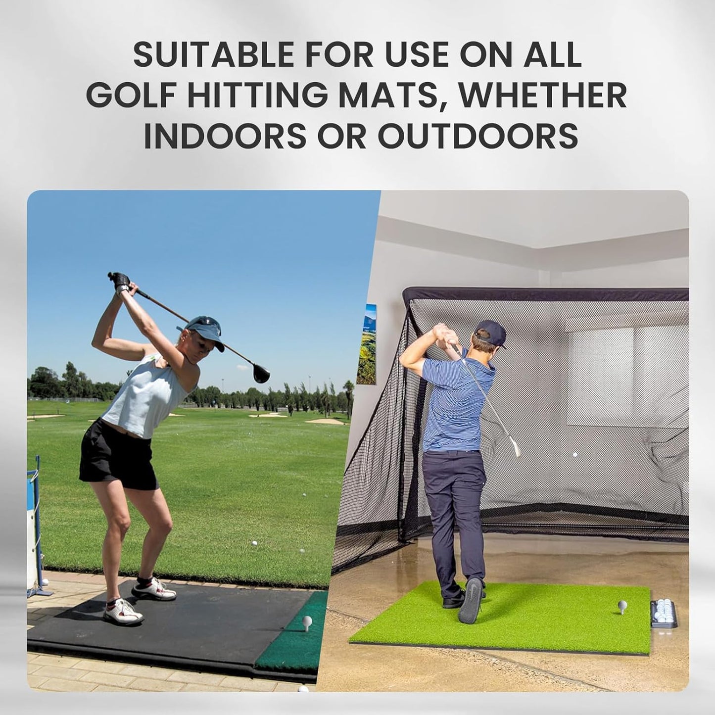 FINGER TEN Golf Rubber Tees Driving Range Value 3/4 Pack, Mixed or Same Size 1.5’’ 2.25’’ 2.75’’ 3’’ for Durable Practice Mat Holds Ball Well