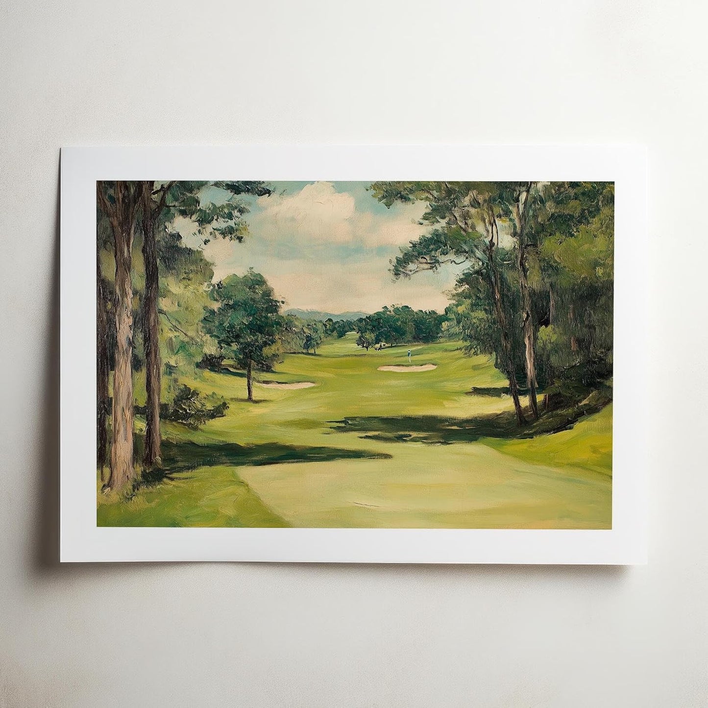 Vintage Golf Course Premium Giclee Fine Art Prints - Antique Style Golf Course Painting Posters, Golf Wall Art, Aesthetic Golfing Poster for Home Office Decor, Ready to Frame