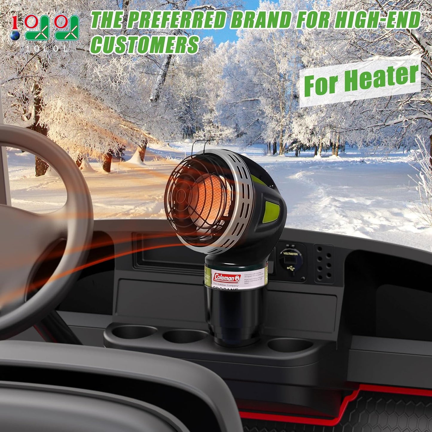 10L0L Universal Golf Cart Propane Heater Cup Holder for Yamaha, EZGO, Club Car, Upgraded Solid Heater Holder for 16.4 oz Camping Gas Cylinder Inserts Adapter Expander Easy to Install