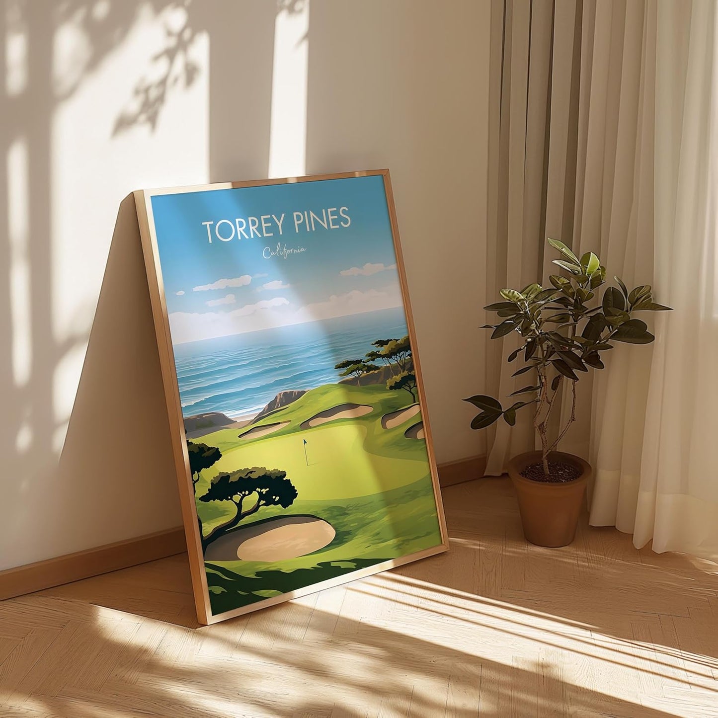 Golf Course Premium Giclee Fine Art Prints - Augusta, Pebble Beach, Pinehurst, Golf Course Posters, Golf Wall Art, Aesthetic Poster for Home Office Decor, Ready to Frame