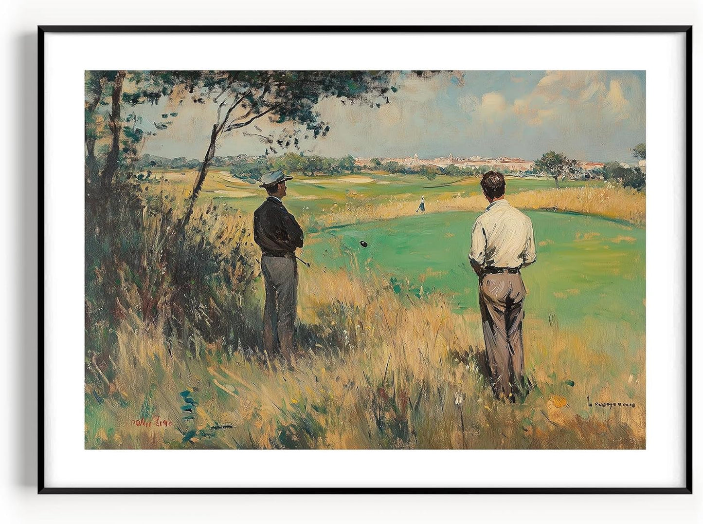 Vintage Golf Course Premium Giclee Fine Art Prints - Antique Style Golf Course Painting Posters, Golf Wall Art, Aesthetic Golfing Poster for Home Office Decor, Ready to Frame