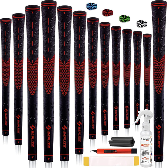 SAPLIZE CC01 Rubber Golf Grips, 4 Colors Available, Standard/Midsize Anti-Slip Rubber Golf Club Grips