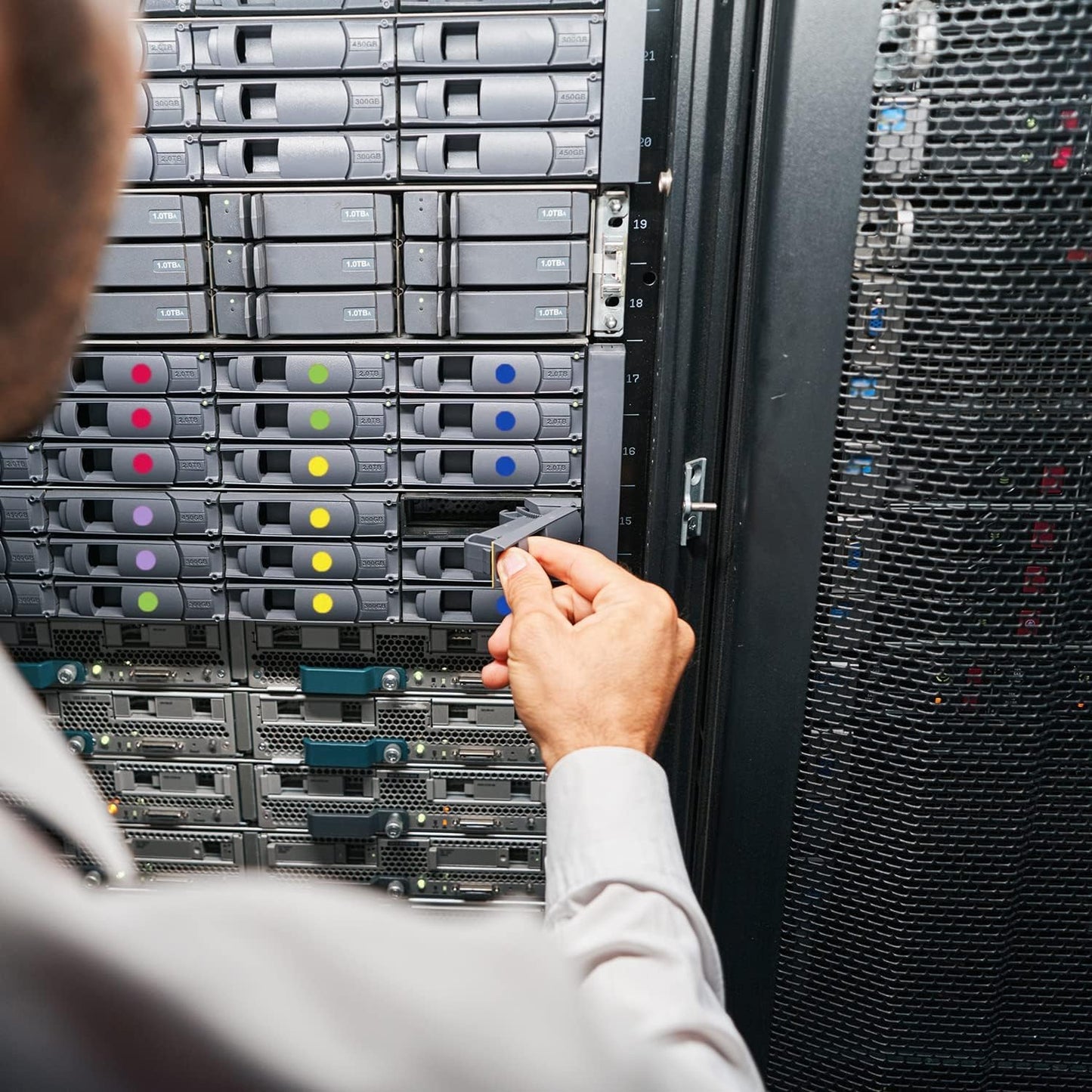 ChromaLabel 1/4 Inch Round Colored Stickers, Permanent Sticky Dots Color Coding Labels, Ideal Sticker for Office and School Projects - 1000 Colored Dots per Roll, Dark Blue Stickers