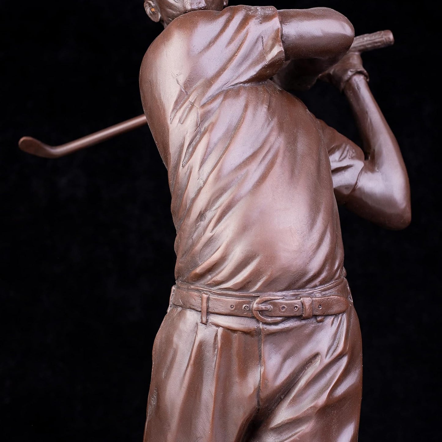 Realong Classical Golf Man Bronze Statue, 22.8'' Bronze Golfer Figurine Sculpture Modern Art Home Office Decor Crafts Ornament Gift