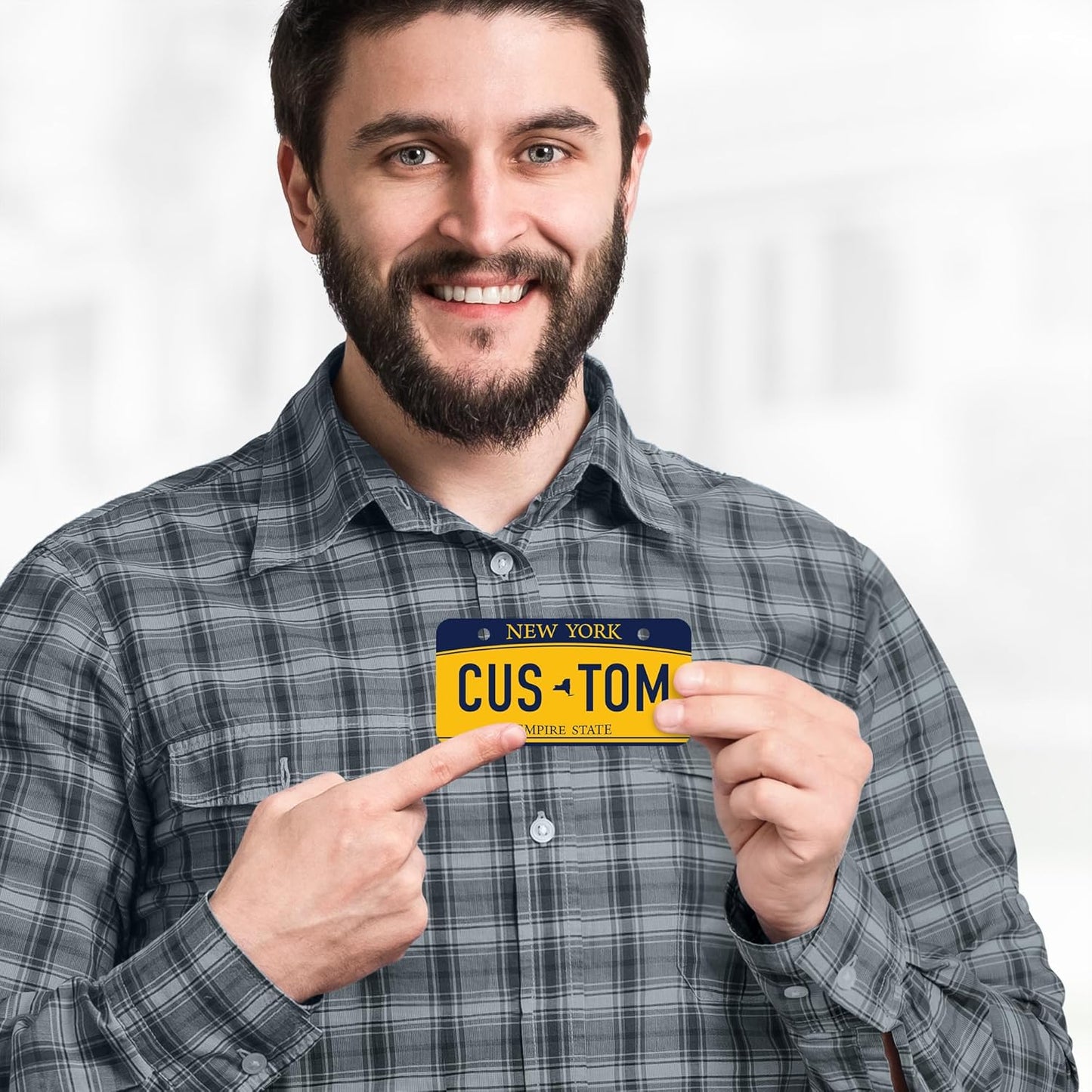 Mini License Plates, Personalized License Plates, Custom for Car, Bikes, ATV, Kids Car, Golf Cart, Jeep, 2x4 Inch, Rust-Free Fade Resistant Aluminum, USA Made by My Sign Center (New York)