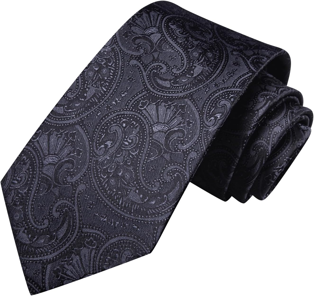 Hi-Tie Men 63inches Tie Set Extra Long Necktie Paisley Tie Pocket Suqare Cufflinks Big and Tall Men Tie