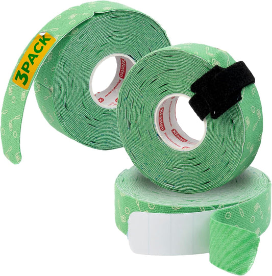 XFasten Golf Tape for Fingers Precut Strips - Waterproof Golf Finger Tape Grip, Athletic Blister Protection Sports Wrap Strips, 4-Way Stretch, Soft-Edged, Sweatproof, and Residue-Free