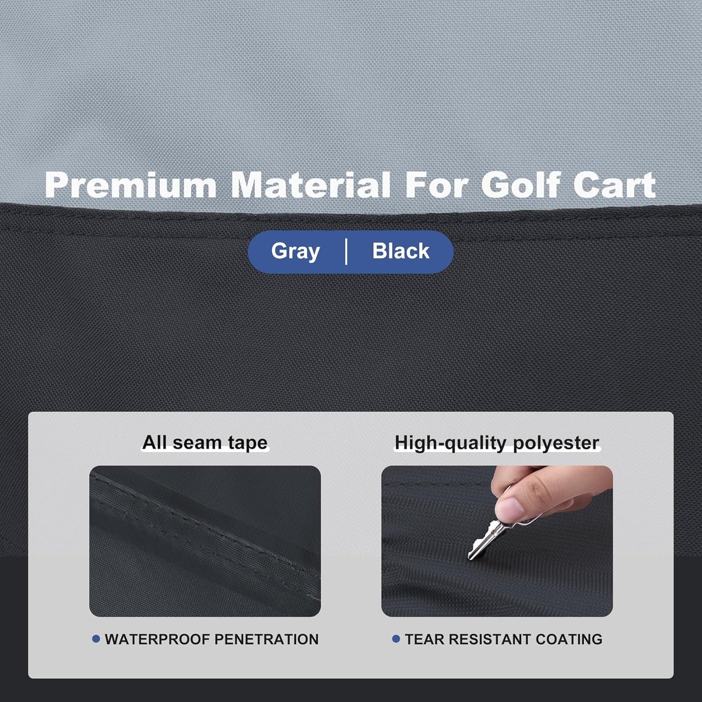 Explore Land Waterproof Golf Cart Cover Universal Fits for Most Brand 2/4/6 Passenger Car
