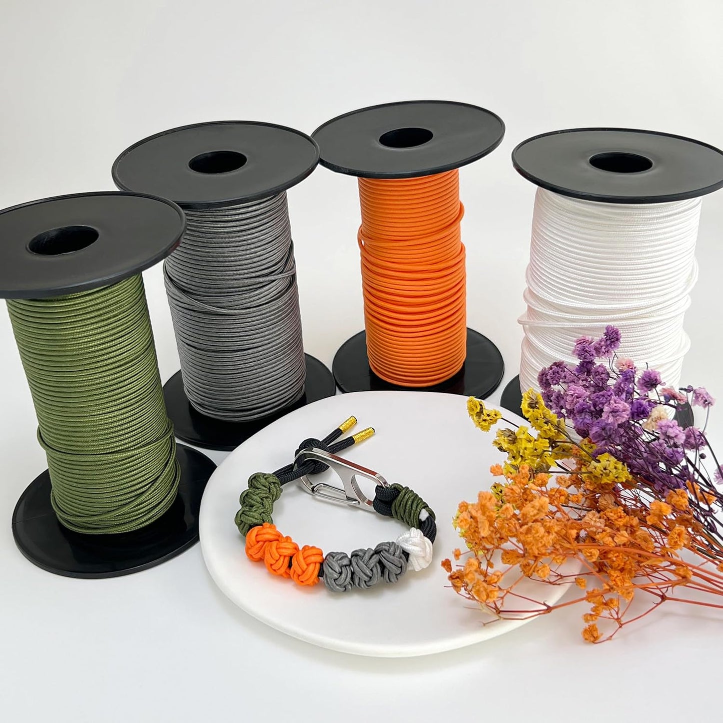 Golf Stroke Counter Keychain| 10 Handwoven Pineapple Knot Beads| 550 lbs Durable Military Paracord| 304 Stainless Steel Hook for Golf Bag/ Belt Accessories| Ideal Holiday Golf Gift for Men and Women