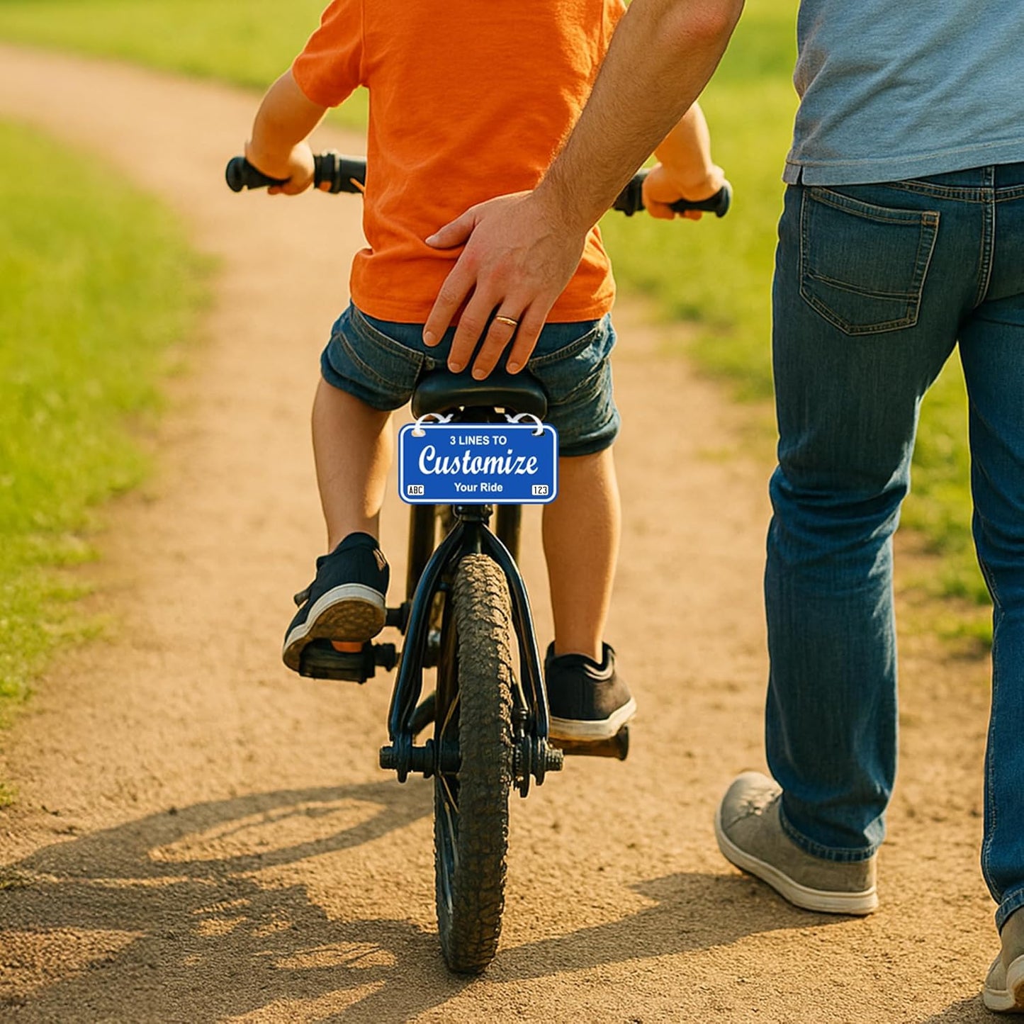 Personalized Mini Plate – 6x3 Custom Tag – Thick .040 Aluminum – Add Name, Text & Corners – Bike, Kids ride-on vehicle, Golf Cart, Kids bicycle Decor – 20+ Colors – Fun Novelty Sign