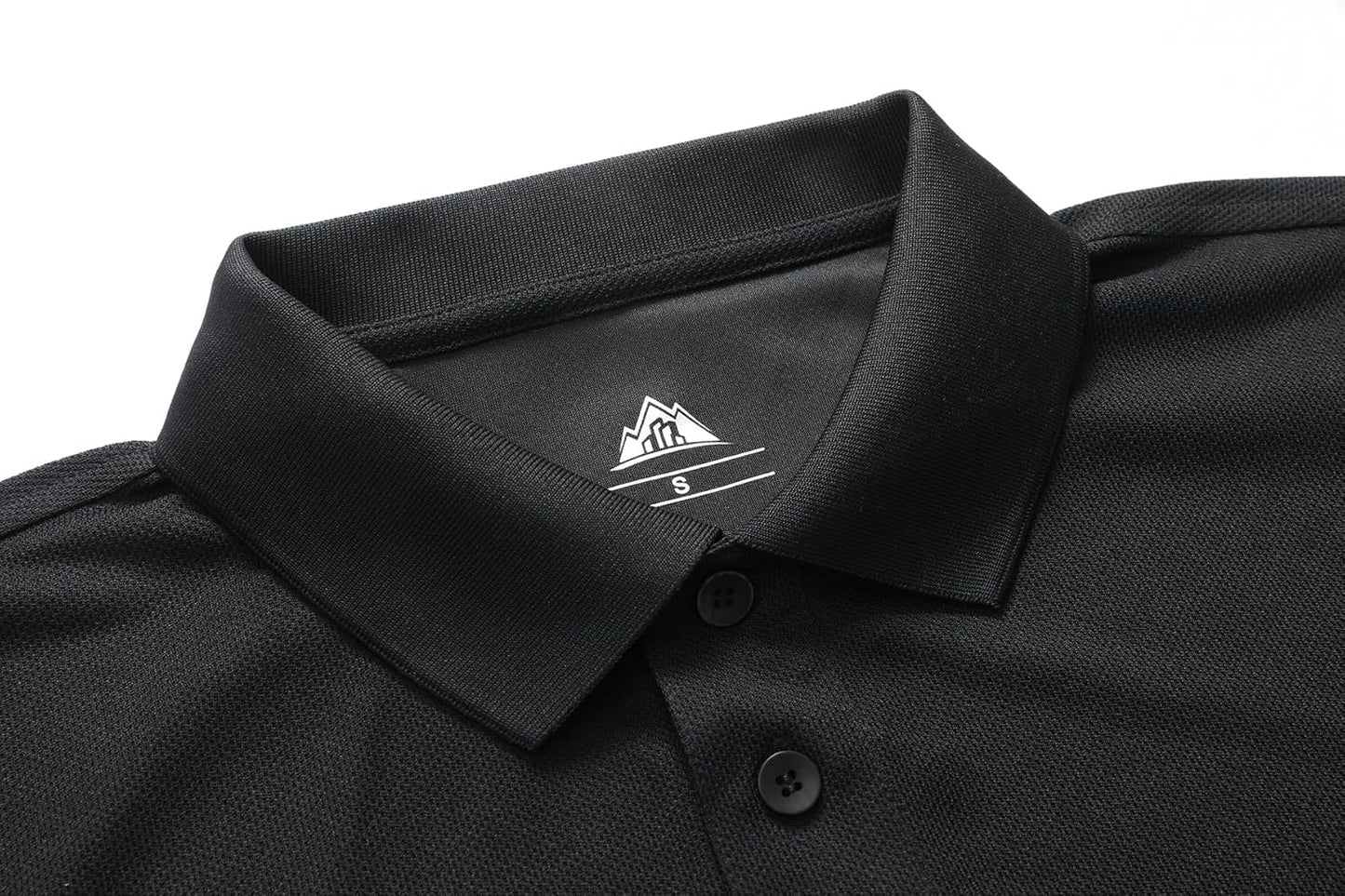 Men's Long Sleeve Polo Shirt Quick-Dry Performance Tactical Golf Shirts Regular-fit Jersey Tennis Shirt