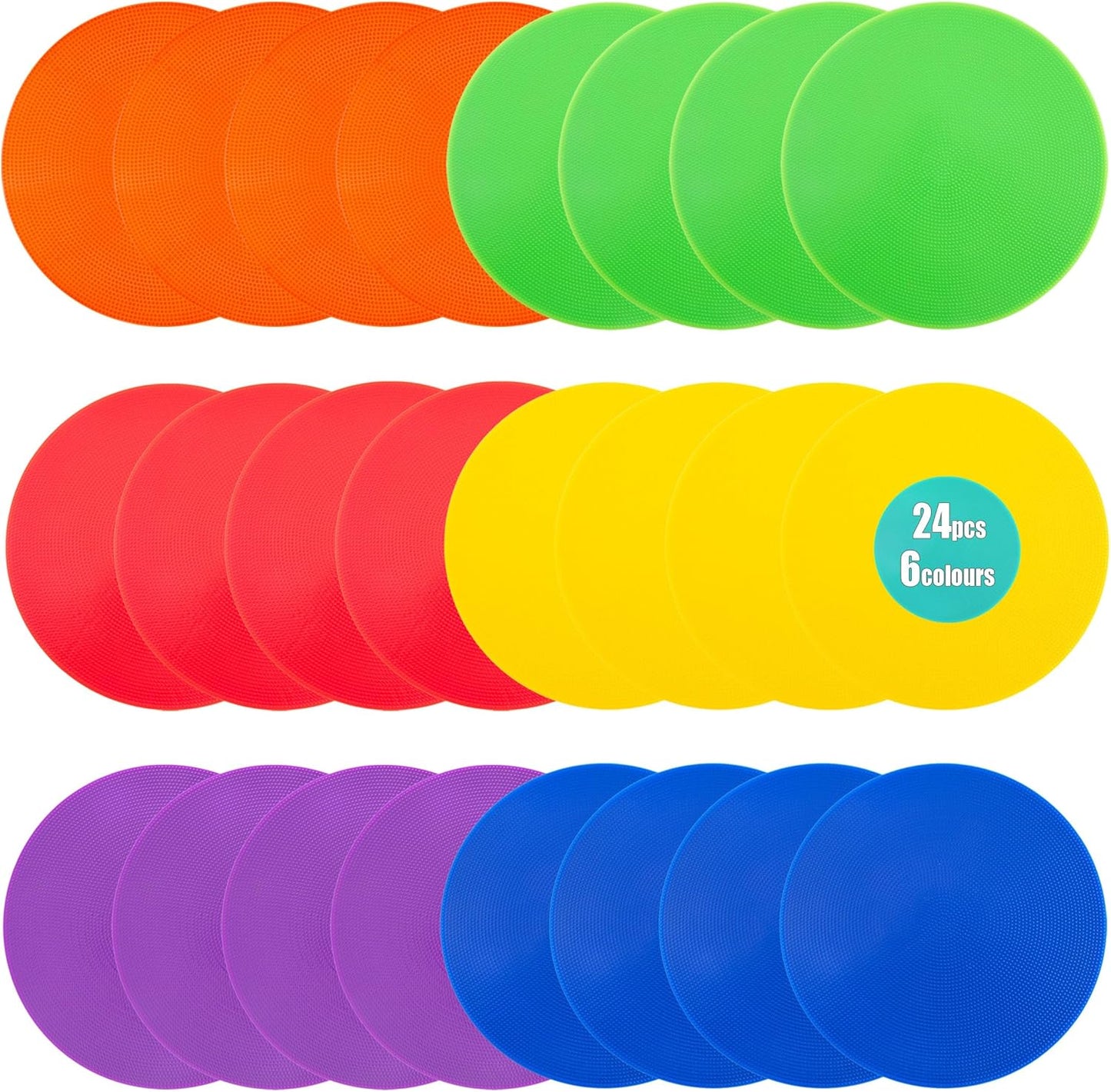 Spot Markers 4.72 Inch 9 Inch Non Slip Rubber Floor Markers Flat Field Cones Poly Dots for Soccer Basketball Sports Speed Agility Training and Drills