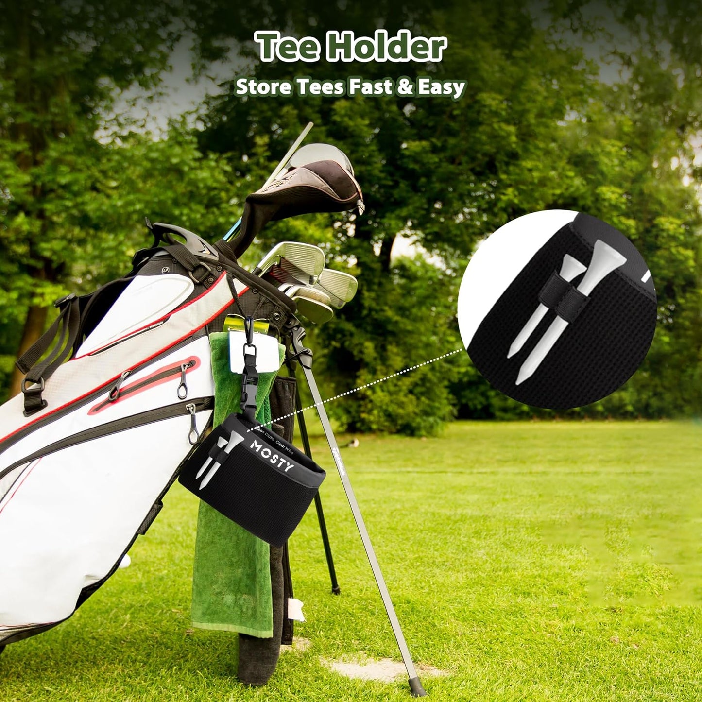 Golf Club & Ball Cleaner Bag,Durable Golf Club Cleaning Kit and Ball Washer Pouch,Club Cleaner for Golf Bag, Golf Gifts for Men Women Golfers Him Unique, Essential Golf Accessories(Microfiber Pro)