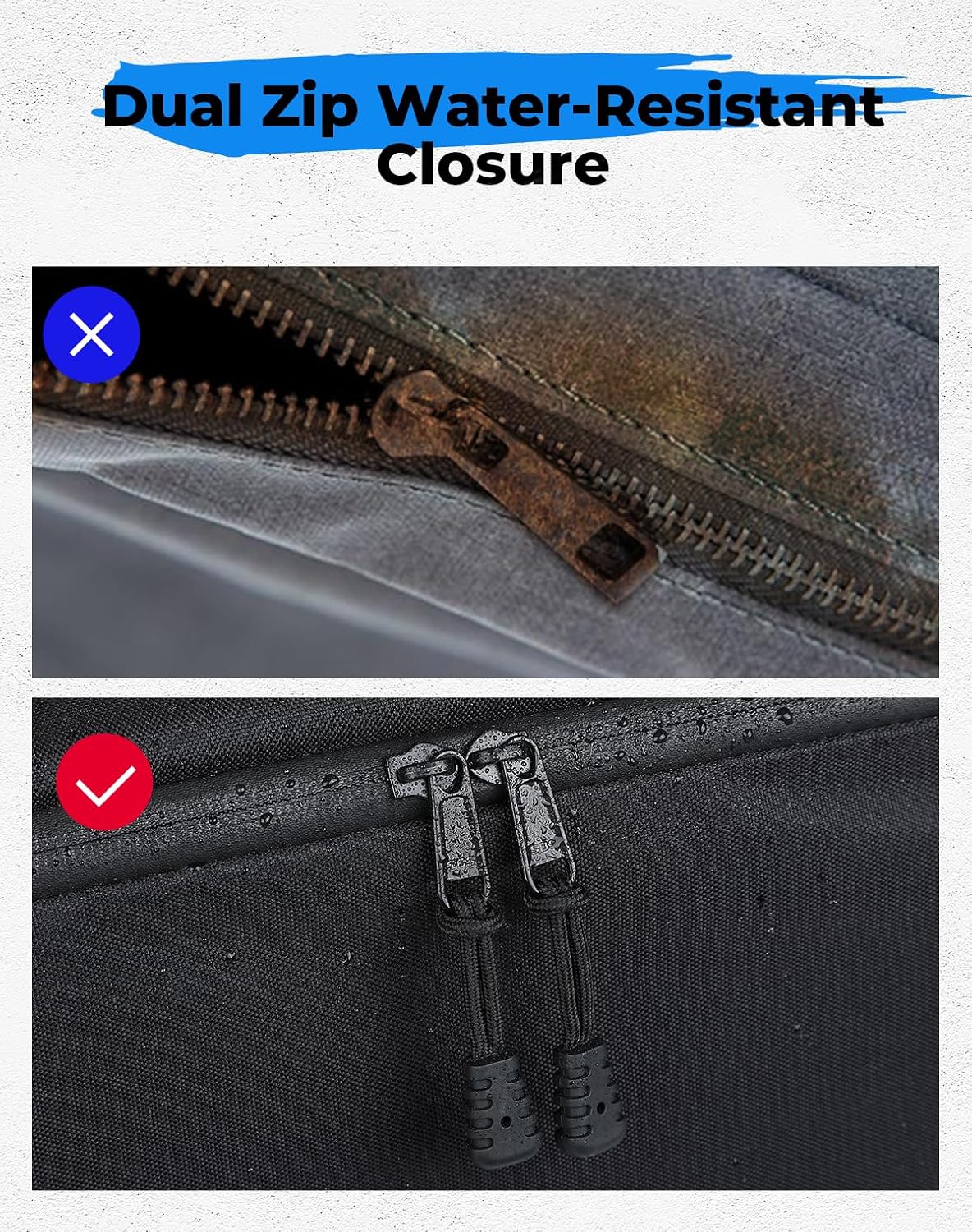 KEMIMOTO Universal Golf Cart Shopping Storage Bag for 2+2 Passengers Golf Cart, Compatible with Club Car, EZGO, Drive, and Kandi Electric Carts, Black