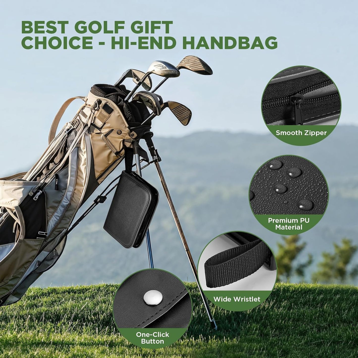 Golf Accessories for Men and Women for Golfers, Accessories Set in Hi-End PU Case with Golf Balls, HD Rangefinder, Golf Tees, Cleaning Brush, Divot Knife, Scorer, Golf Ball Clamp
