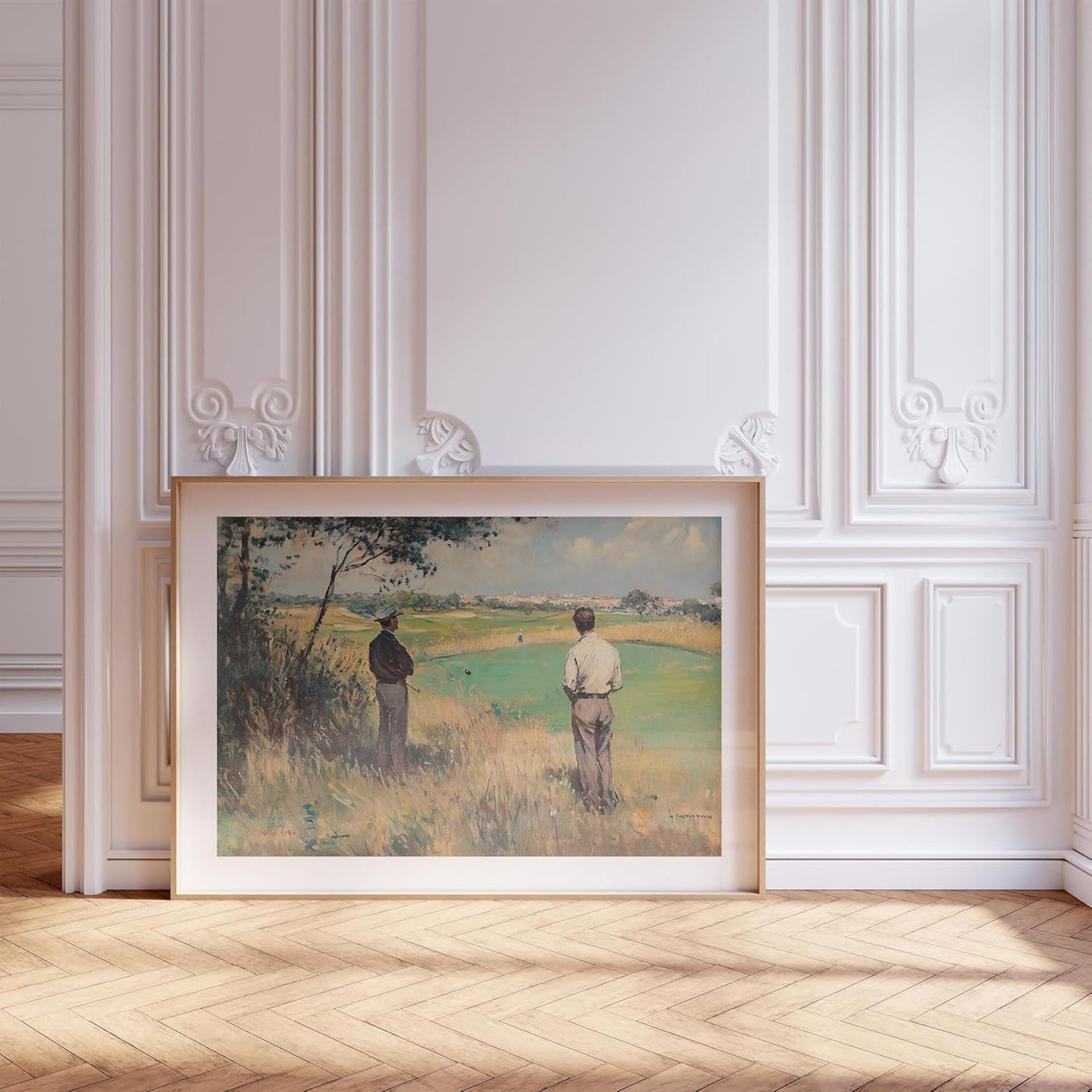 Vintage Golf Course Premium Giclee Fine Art Prints - Antique Style Golf Course Painting Posters, Golf Wall Art, Aesthetic Golfing Poster for Home Office Decor, Ready to Frame