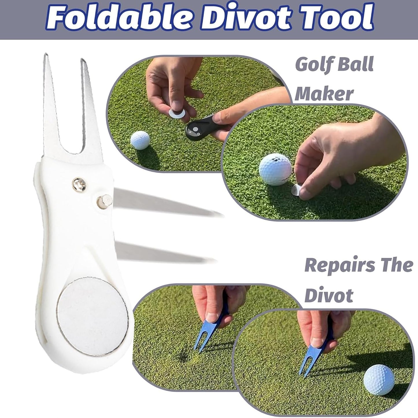 11 Pcs Golf Accessories Kit, Include Golf Tees Golf Towel Golf Ball Bag with Hook Cleaner Brush Golf Ball Marker Golf Divot Tool Golf Score Counter