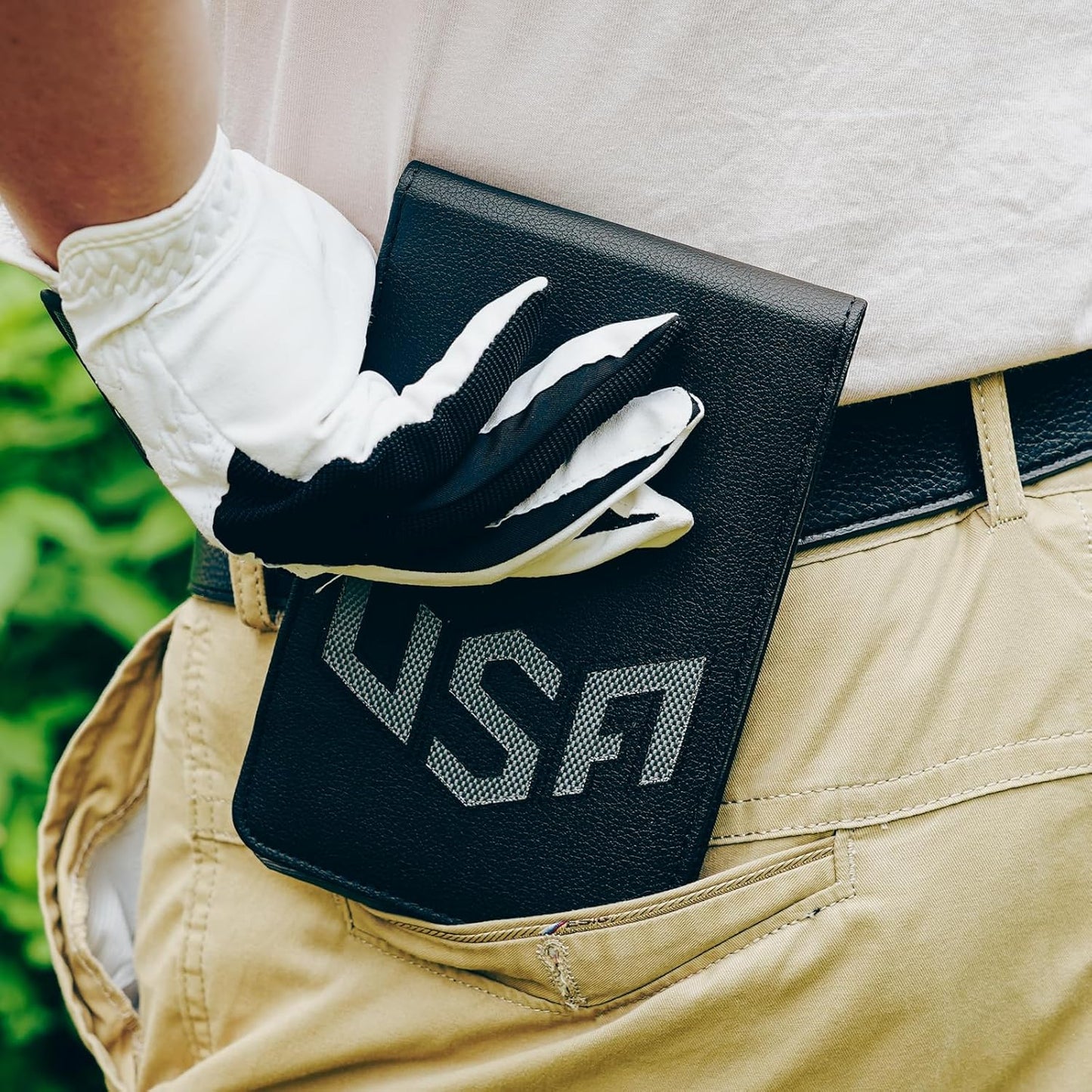 Golf Scorecard Holder & Yardage Book Cover, Golf Accessories Black Premium Leather Yardage Book Holders Cover