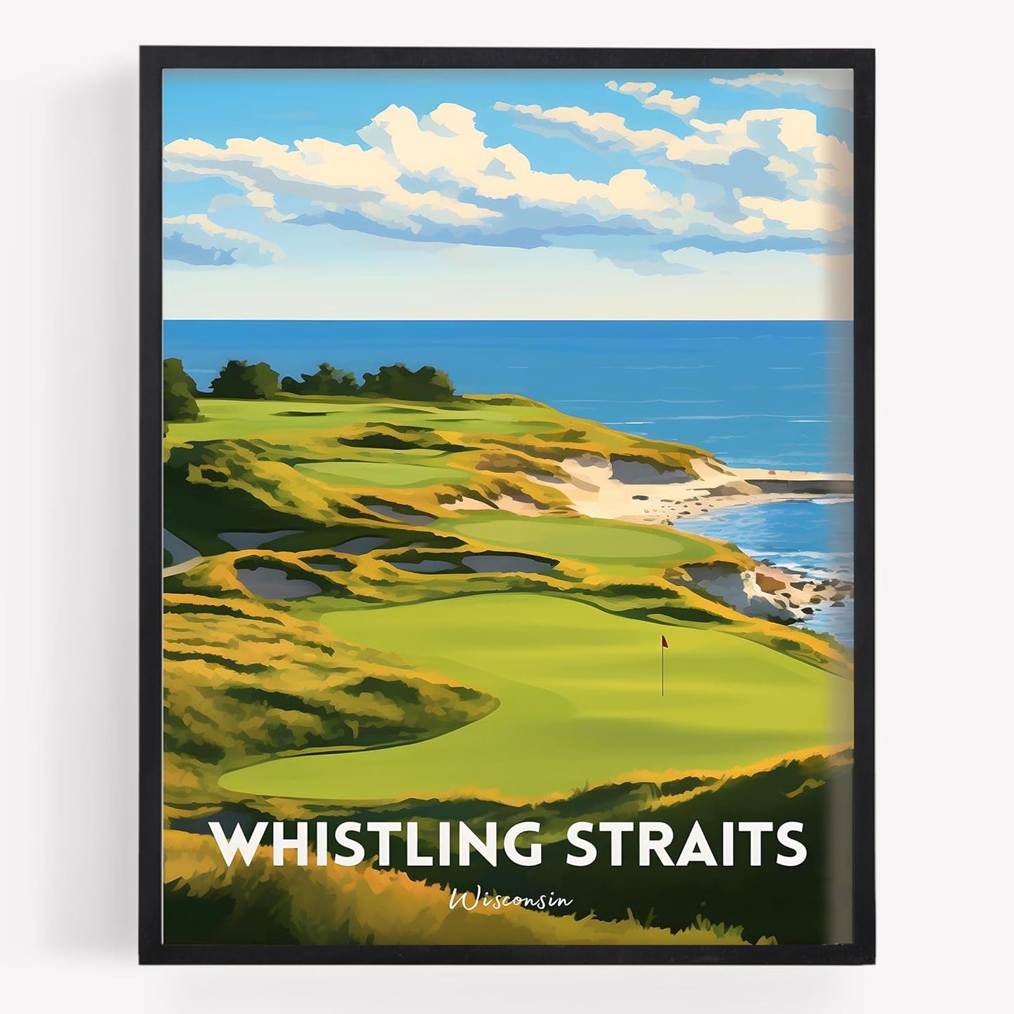 Golf Course Premium Giclee Fine Art Prints - Augusta, Pebble Beach, Pinehurst, Golf Course Posters, Golf Wall Art, Aesthetic Poster for Home Office Decor, Ready to Frame