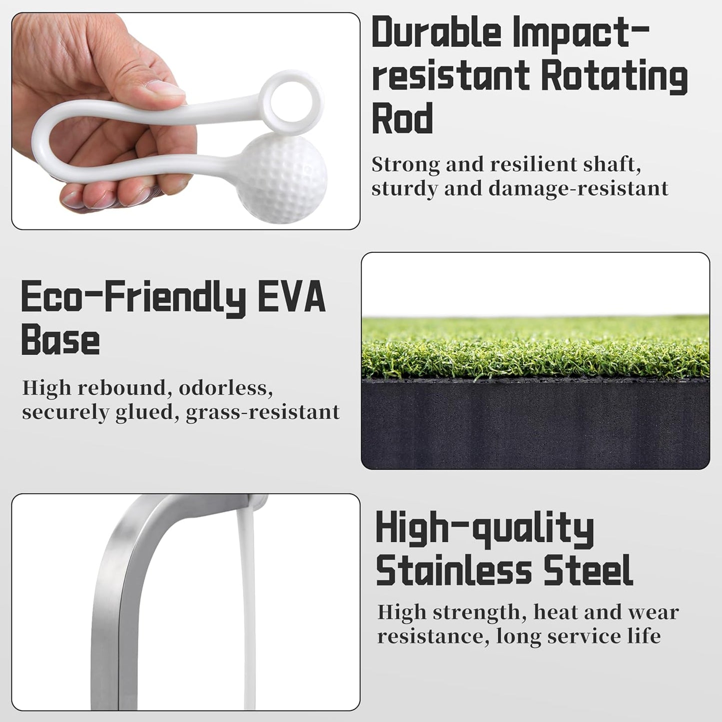 PGM Golf Swing Trainer 3.0 – Enlarged Golf Hitting Mat with 5 Adjustable Heights, Automatic Ball Return, Pure Path Golf Swing Training Aid for Indoor & Outdoor Practice, Home Golf Training Equipment