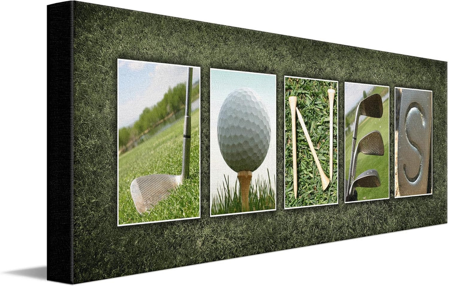 Block Mount - Personalized Golf Name Art - Perfect and unique customized gift for the golfer or golf enthusiast