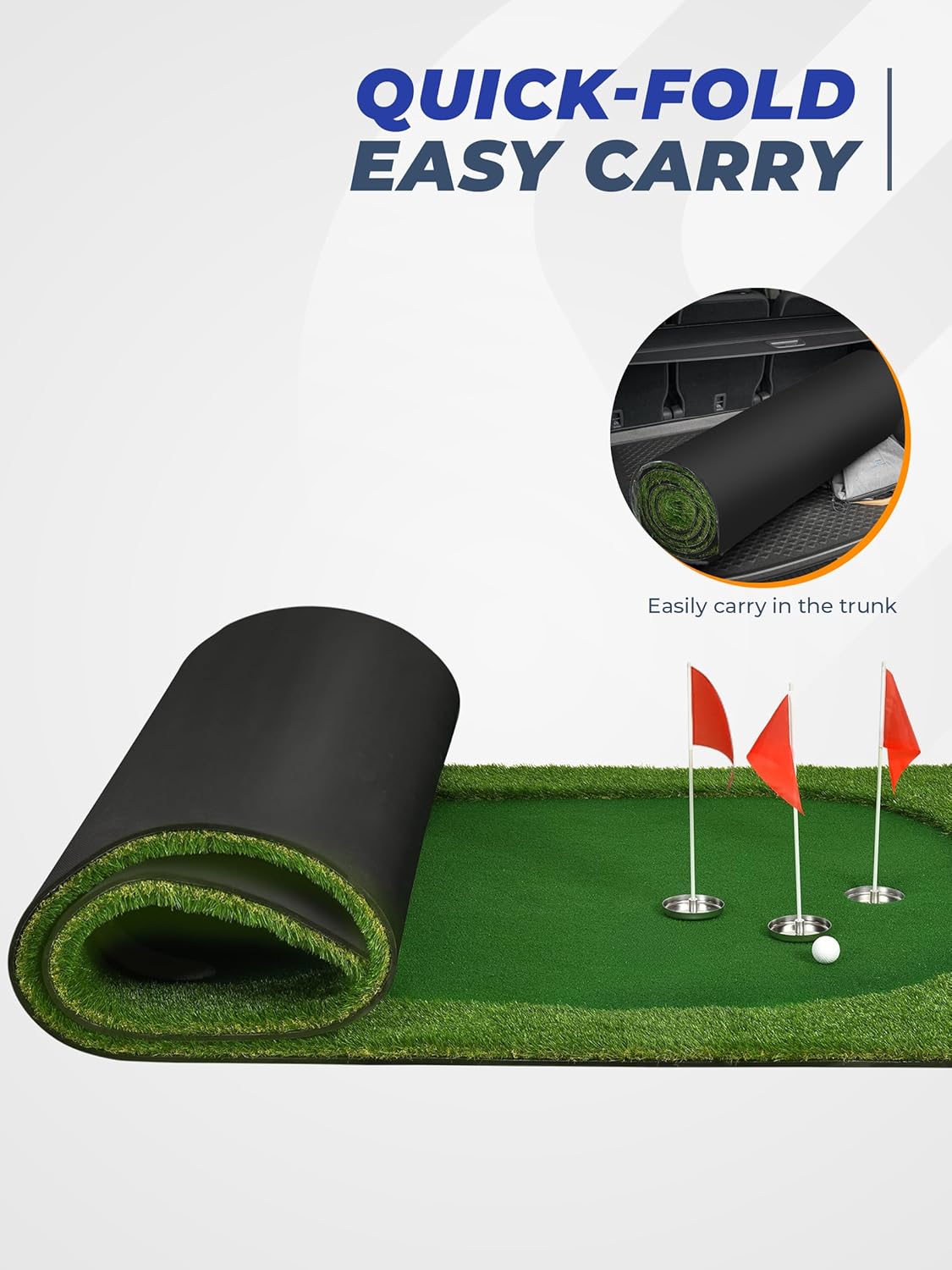 Golf Putting Green, Professional Grade Large Golfing Putting Mats with Sand Pit and Water Hazard for Indoor Outdoor