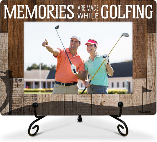 Memories Are Made While Golfing Picture Frame, Displays 4x6 Photo, Gifts for Golf Lovers, Friends, Family, etc.(063)