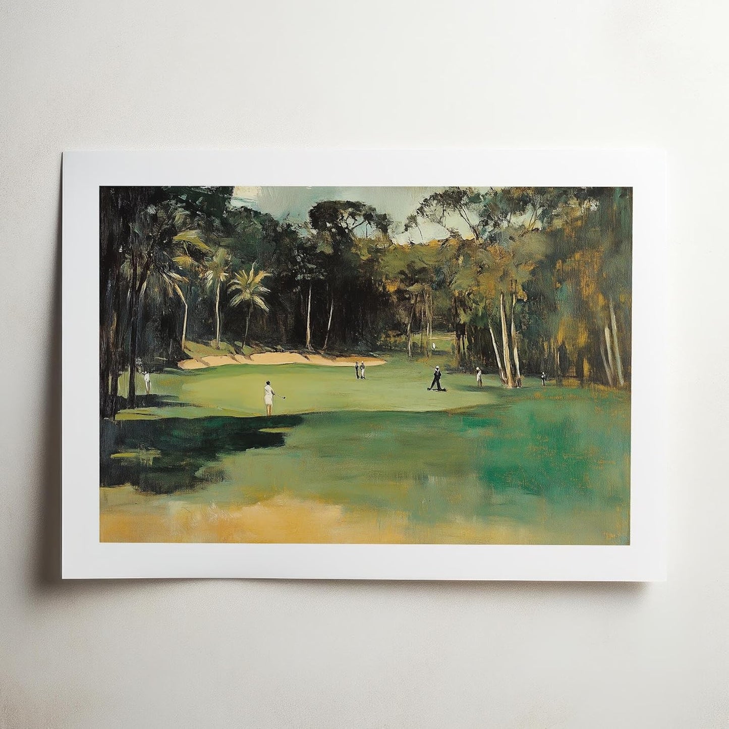 Vintage Golf Course Premium Giclee Fine Art Prints - Antique Style Golf Course Painting Posters, Golf Wall Art, Aesthetic Golfing Poster for Home Office Decor, Ready to Frame