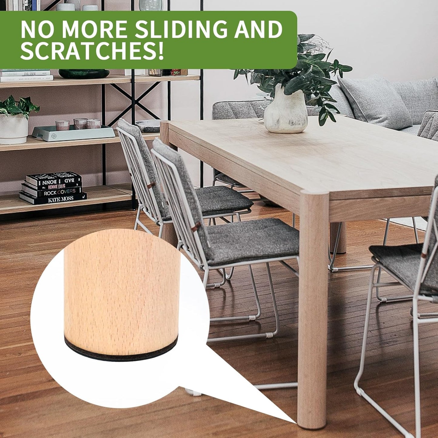 Non Slip Furniture Pads 8 PCS 4'' Round - Anti Slip Furniture Pads - Self Adhesive Rubber Feet Furniture Feet - Chair Leg Floor Protectors - Keep Furniture in Place