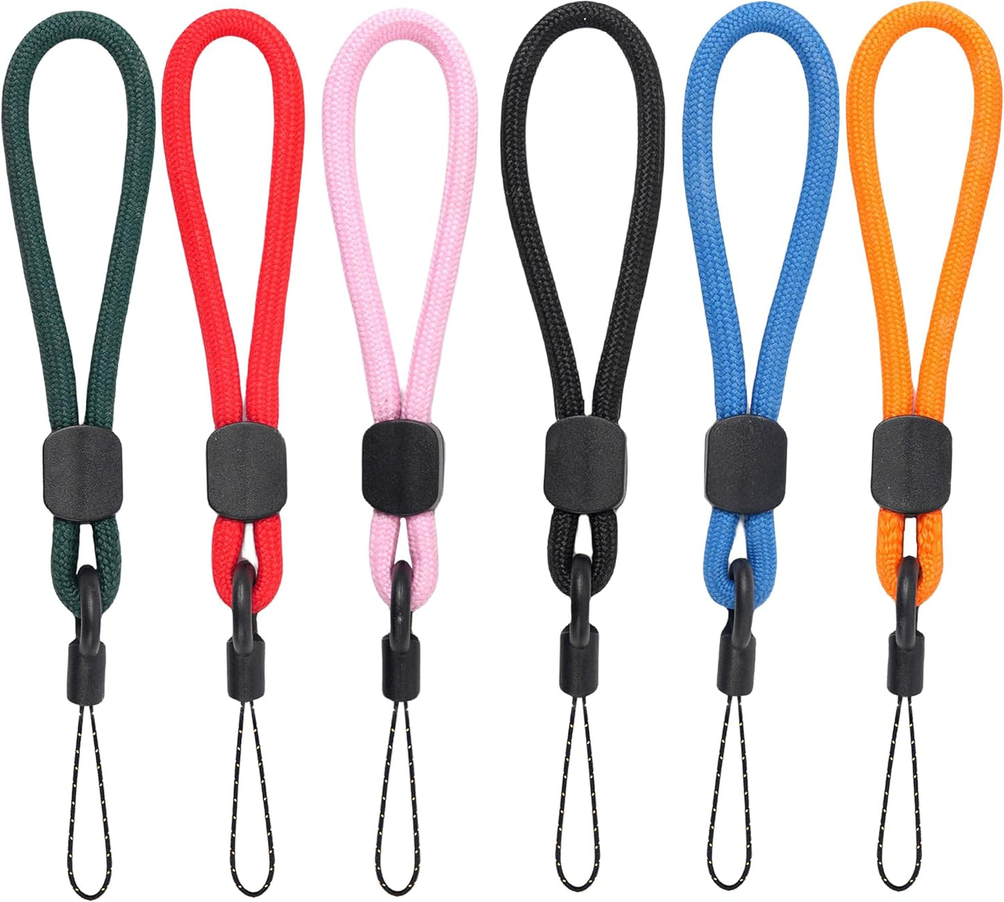 YOUOWO 6 Pack Finger Strap Ring Lanyards,Colored Rope Small lanyard For Phone Cases Keys Keychain USB ID Card Badge