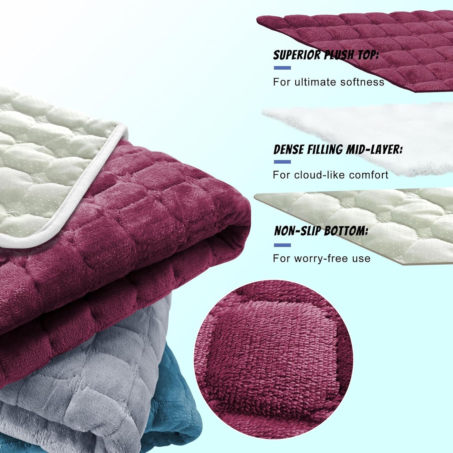 YOKYHOM Golf Cart Seat Covers, Supreme Comfort Golf Cart Seat Towel Blanket, Heavyweight Deep-Pile, Fits EZGO, Yamaha, Club Car and More 2-Seat Carts, 50"x 27.5", Magenta