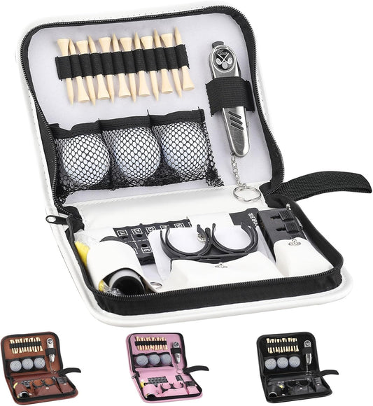 Golf Gifts for Men and Women,Golf Accessories Set with Hi-End Case,Golf Balls,Golf Tees,Golf Multifunctional Divot Tool,Rangefinder Golf Brush,Golf Scorer，Golf Ball Clamp