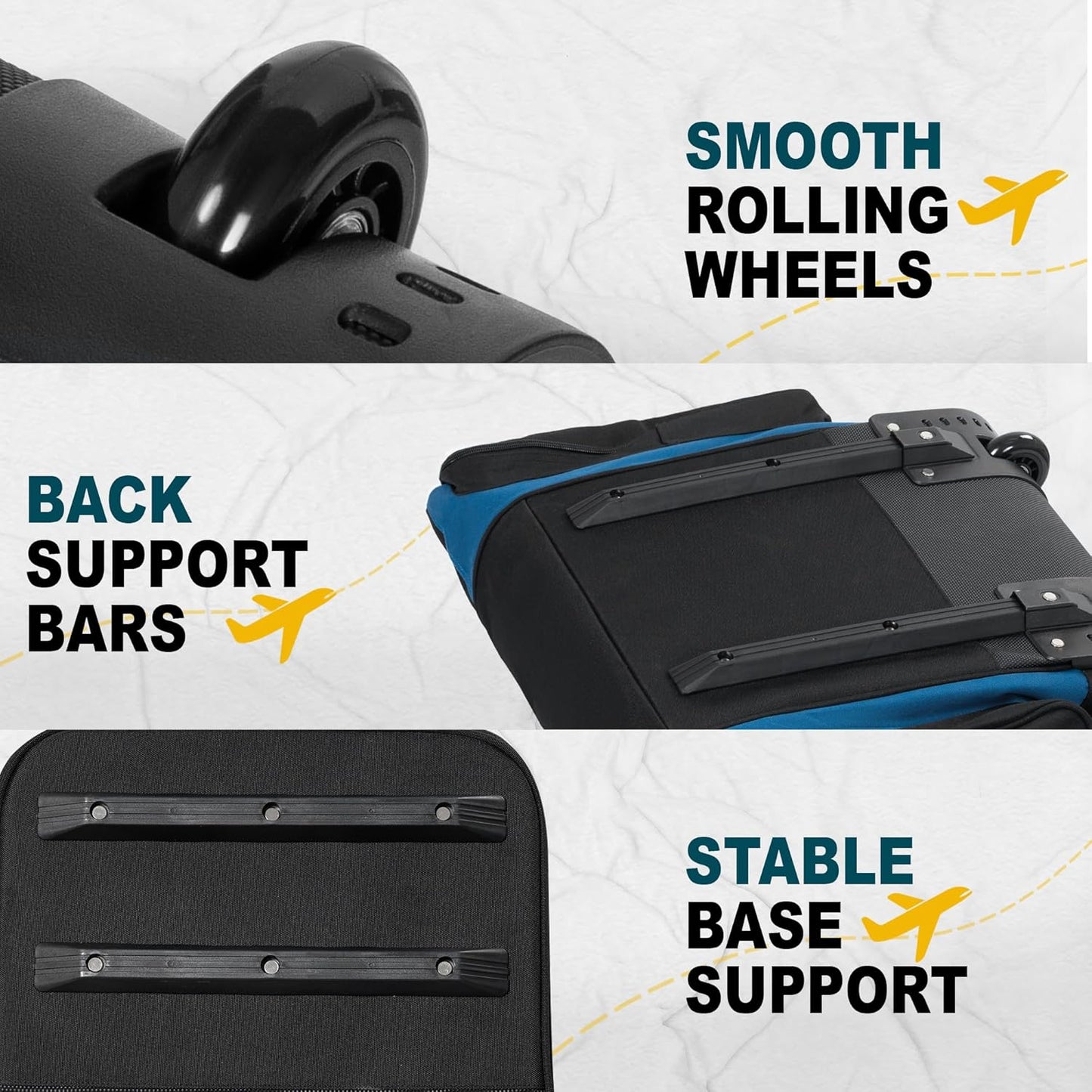 Soft-Sided Golf Travel Bags for Airlines with Wheels, Golf Club Travel Covers 900D Wear-Resistant Oxford, Waterproof, Universal Size