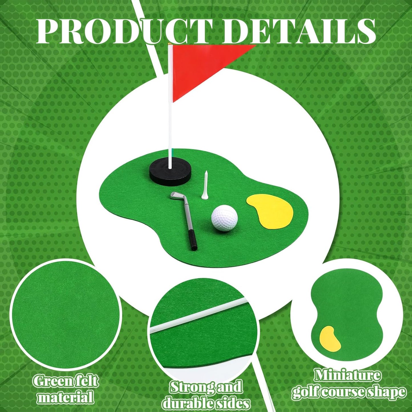 14 Set Golf Centerpieces Table Decorations Golf Party Supplies Including Green Felt Ball Ballpoint Pens Ball Red Flag Ground Spikes for Sport Party Supplies Birthday Decor